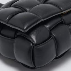 Pre Owned Bottega Veneta Black Intreccio Padded Leather Classic Cassette Shoulder Bag