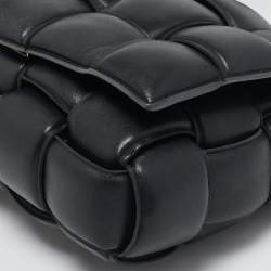 Pre Owned Bottega Veneta Black Intreccio Padded Leather Classic Cassette Shoulder Bag