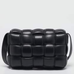 Pre Owned Bottega Veneta Black Intreccio Padded Leather Classic Cassette Shoulder Bag