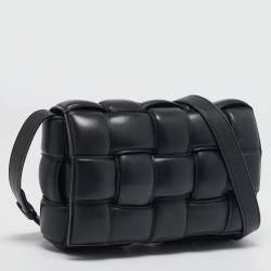 Pre Owned Bottega Veneta Black Intreccio Padded Leather Classic Cassette Shoulder Bag