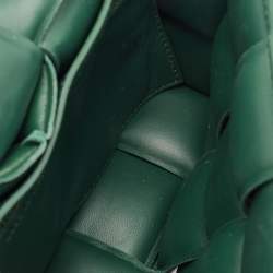 Bottega Veneta Green Leather Padded Chain Cassette Top Handle Bag