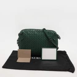 Pre Owned حقيبة كتف بوتيجا فينيتا نوديني جلد إنترشياتو أخضر