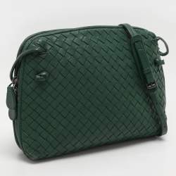 Pre Owned حقيبة كتف بوتيجا فينيتا نوديني جلد إنترشياتو أخضر