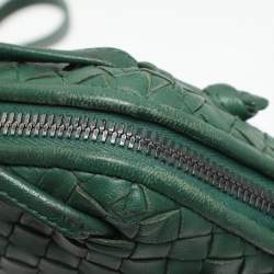 Pre Owned حقيبة كتف بوتيجا فينيتا نوديني جلد إنترشياتو أخضر