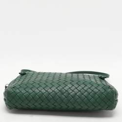 Pre Owned حقيبة كتف بوتيجا فينيتا نوديني جلد إنترشياتو أخضر