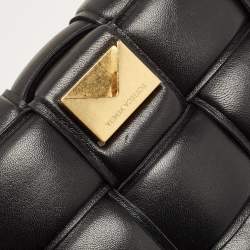 Pre Owned Bottega Veneta Black Padded Leather Cassette Chain Bag