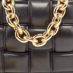 Pre Owned Bottega Veneta Black Padded Leather Cassette Chain Bag