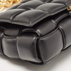 Pre Owned Bottega Veneta Black Padded Leather Cassette Chain Bag