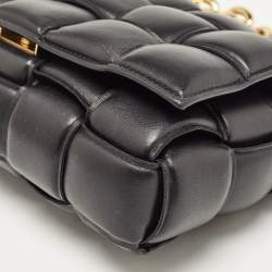 Pre Owned Bottega Veneta Black Padded Leather Cassette Chain Bag