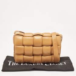 Bottega Veneta Tan Intreccio Leather Padded Cassette Shoulder Bag
