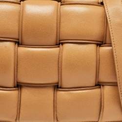 Bottega Veneta Tan Intreccio Leather Padded Cassette Shoulder Bag