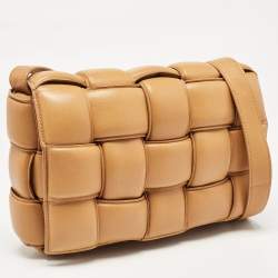 Bottega Veneta Tan Intreccio Leather Padded Cassette Shoulder Bag