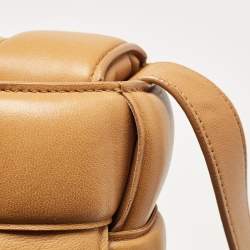 Bottega Veneta Tan Intreccio Leather Padded Cassette Shoulder Bag