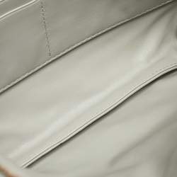 Pre Owned Bottega Veneta Grey Intrecciato Leather Zip Pochette