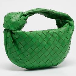 مملوكة مسبقًا Bottega Veneta Green Intrecciato Leather Mini Jodie Hobo