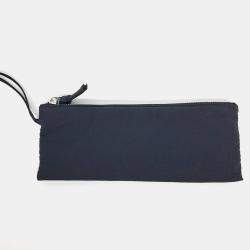 Pre Owned Bottega Veneta Navy Blue Fabric Padded Tech Cassette Bag