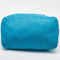 مملوكة مسبقًا Bottega Veneta Aqua Blue Intrecciato Leather Large Cesta Tote