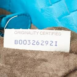 مملوكة مسبقًا Bottega Veneta Aqua Blue Intrecciato Leather Large Cesta Tote