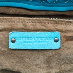 مملوكة مسبقًا Bottega Veneta Aqua Blue Intrecciato Leather Large Cesta Tote