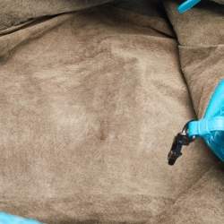 مملوكة مسبقًا Bottega Veneta Aqua Blue Intrecciato Leather Large Cesta Tote