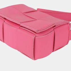 Bottega Veneta Pink Leather Mini Cassette Crossbody Bag
