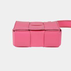 Bottega Veneta Pink Leather Mini Cassette Crossbody Bag