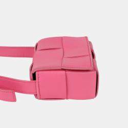 Bottega Veneta Pink Leather Mini Cassette Crossbody Bag
