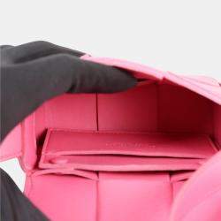 Bottega Veneta Pink Leather Mini Cassette Crossbody Bag