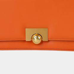 Bottega Veneta Orange Leather Classic Ronde Shoulder Bag