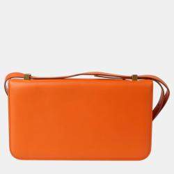 Bottega Veneta Orange Leather Classic Ronde Shoulder Bag