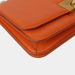 Bottega Veneta Orange Leather Classic Ronde Shoulder Bag