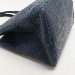 Bottega Veneta Blue Intrecciato Leather Tote