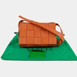 Bottega Veneta Orange Leather Classic Cassette Crossbag