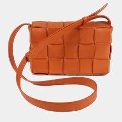 Bottega Veneta Orange Leather Classic Cassette Crossbag
