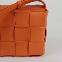 Bottega Veneta Orange Leather Classic Cassette Crossbag