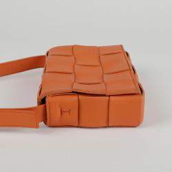 Bottega Veneta Orange Leather Classic Cassette Crossbag