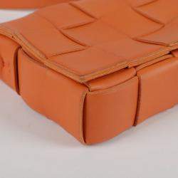 Bottega Veneta Orange Leather Classic Cassette Crossbag
