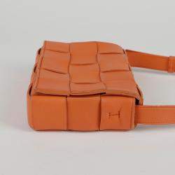 Bottega Veneta Orange Leather Classic Cassette Crossbag