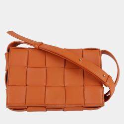 Bottega Veneta Orange Leather Classic Cassette Crossbag