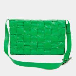 Bottega Veneta Maxi Parakeet Intrecciato Leather Cassette Crossbag