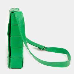 Bottega Veneta Maxi Parakeet Intrecciato Leather Cassette Crossbag