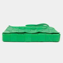Bottega Veneta Maxi Parakeet Intrecciato Leather Cassette Crossbag
