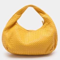مملوكة مسبقًا Bottega Veneta Yellow Intrecciato Leather Large Veneta Hobo