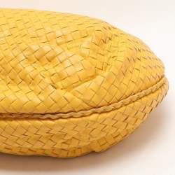 مملوكة مسبقًا Bottega Veneta Yellow Intrecciato Leather Large Veneta Hobo