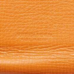 Bottega Veneta Orange Leather Palmellato Trifold Wallet
