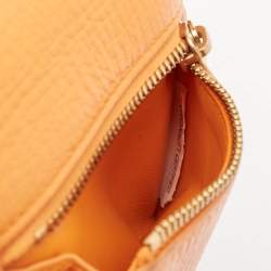 Bottega Veneta Orange Leather Palmellato Trifold Wallet