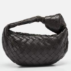 Pre Owned Bottega Veneta Brown Intrecciato Leather Mini Jodie Hobo