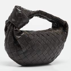 Pre Owned Bottega Veneta Brown Intrecciato Leather Mini Jodie Hobo