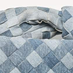 مملوكة مسبقًا Bottega Veneta Blue Denim Effect Intrecciato Leather Mini Jodie Hobo