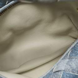 مملوكة مسبقًا Bottega Veneta Blue Denim Effect Intrecciato Leather Mini Jodie Hobo